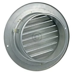 Lüftungsgitter 100erR Edelstahl Gebürstet, Mit Netz